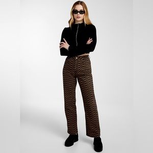 Brown & Black Wave Printed Jean | THE RAGGED PRIEST SZ 26